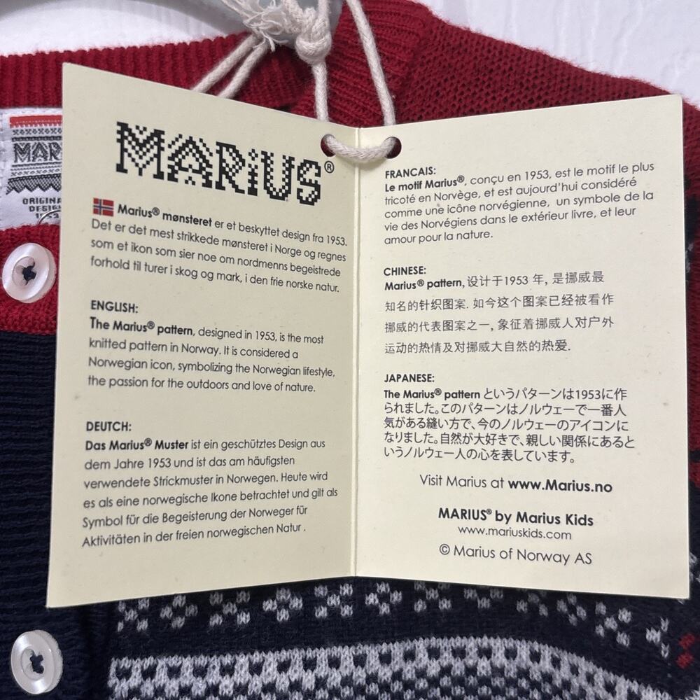 Marius Kids Baby/Toddler Merino Wool Cardigan Top Norway Norwegian Size 18-24M - Picture 9 of 10